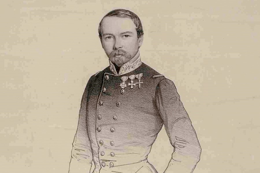 Eine Abbildung eines Mannes in Uniform, Theodor von Heuglin
