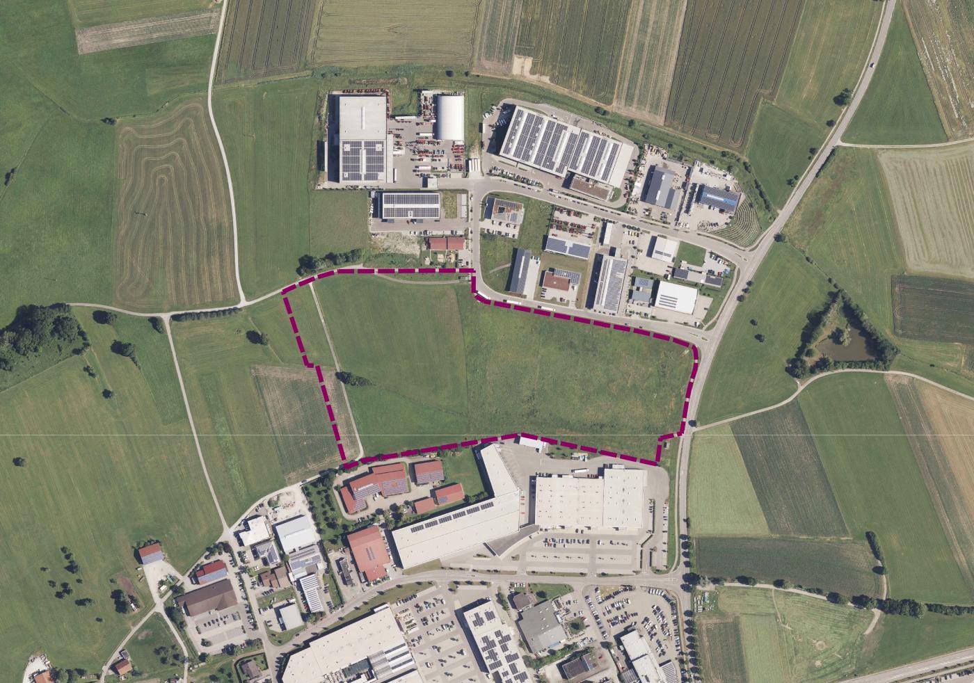 Plan des Gewerbegebiets Rotebachring Roßfeld