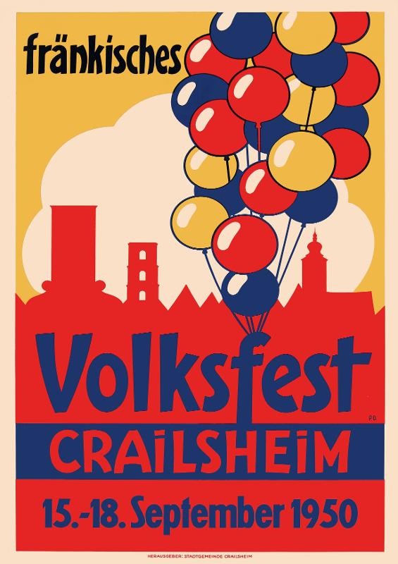 05 Volksfest-Plakat_1950_1 Plakat des Volksfests im Jahr 1950