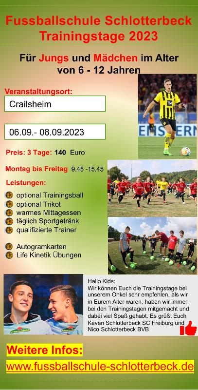 Flyer der Fußballschule Schlotterbeck