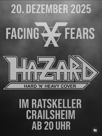 Flyer der Veranstaltung mit den Bandnamen, Datum, Ort und Uhrzeit