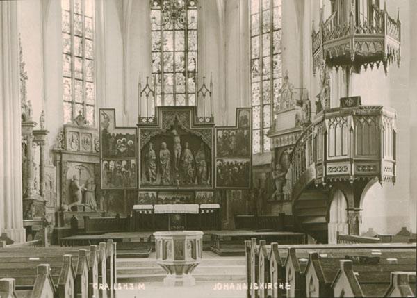 Altes Bild des Altars in der Johanneskirche