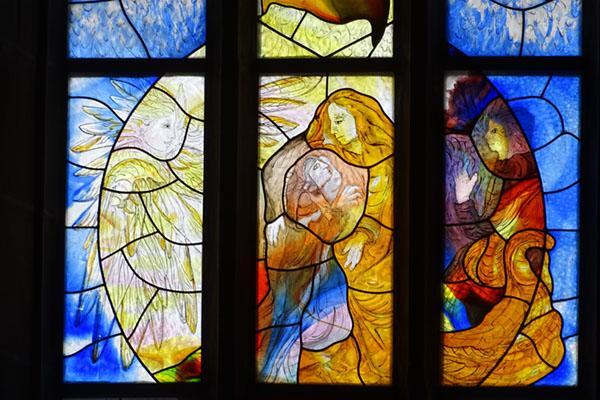 Glasfenster Isensee Gesetz und Gnade Detail