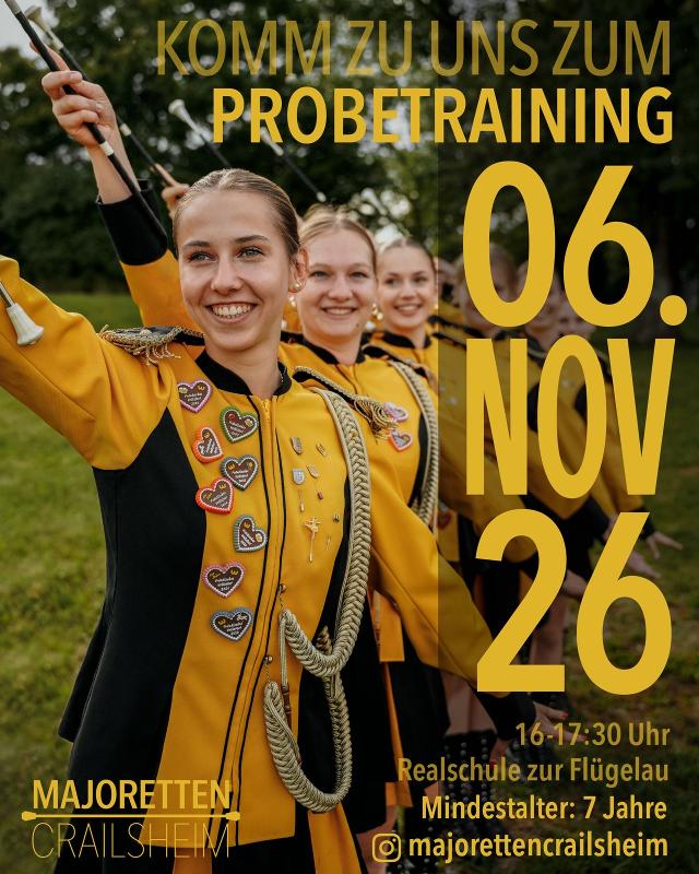 Plakat Probetraining Majoretten