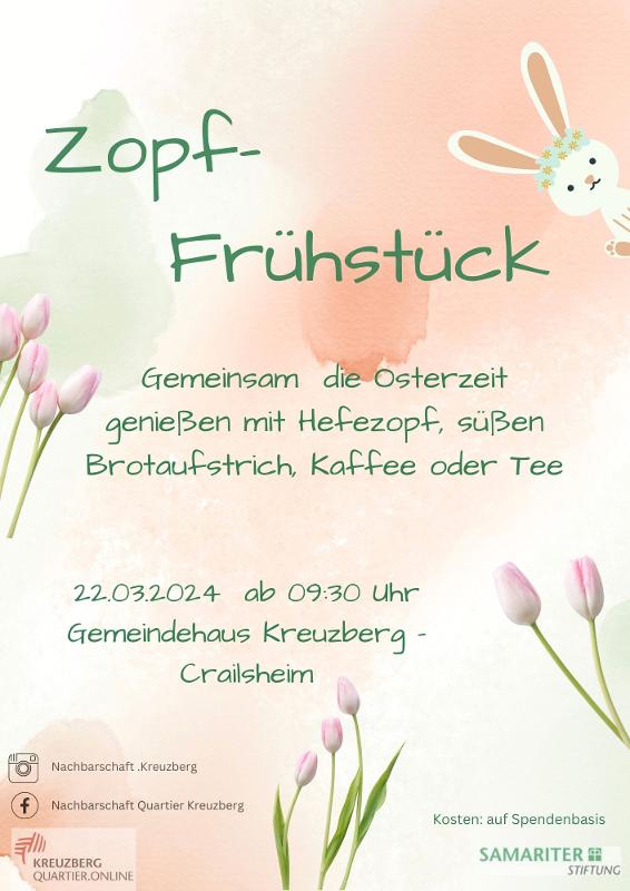 Flyer mit Informationen zum Zopf-Frühstück