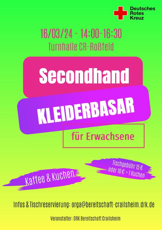 Flyer mit Informationen zum Secondhand-Kleiderbasar Flyer mit Informationen zum Secondhand-Kleiderbasar