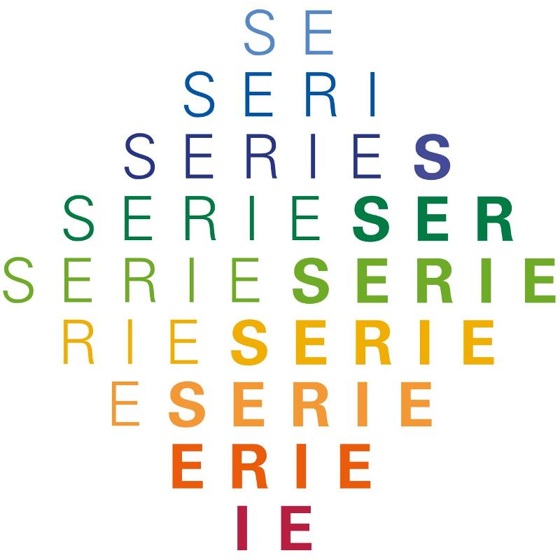 Bild mit dem Wort "Serie" in verschiedene Farben