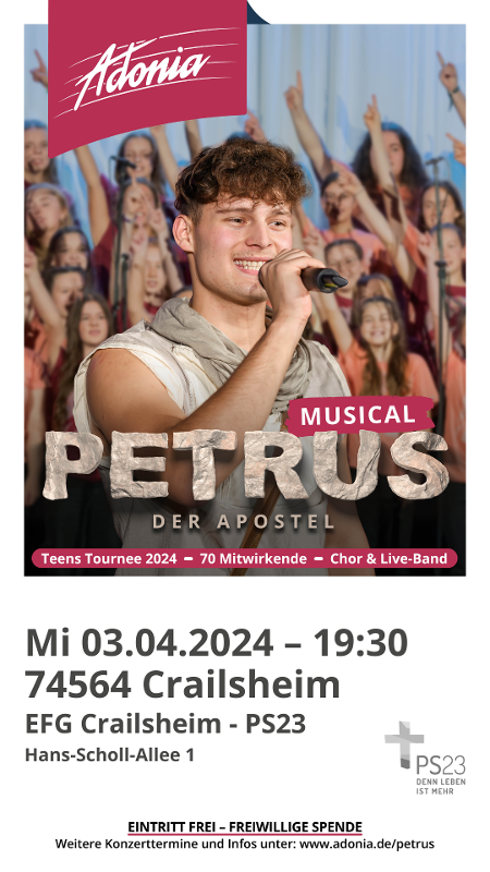 Plakat mit dem Petrus - Der Apostel Musical