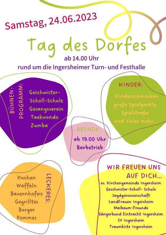 Plakat der Veranstaltung Tag des Dorfes mit Infos Plakat der Veranstaltung Tag des Dorfes mit Infos