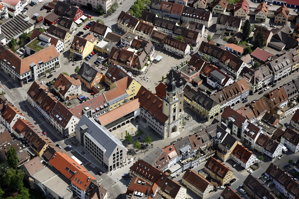 Stadtverwaltung Eine Stadt von oben