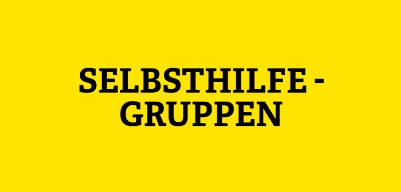 Gelbe Kachel mit Selbsthilfegruppen